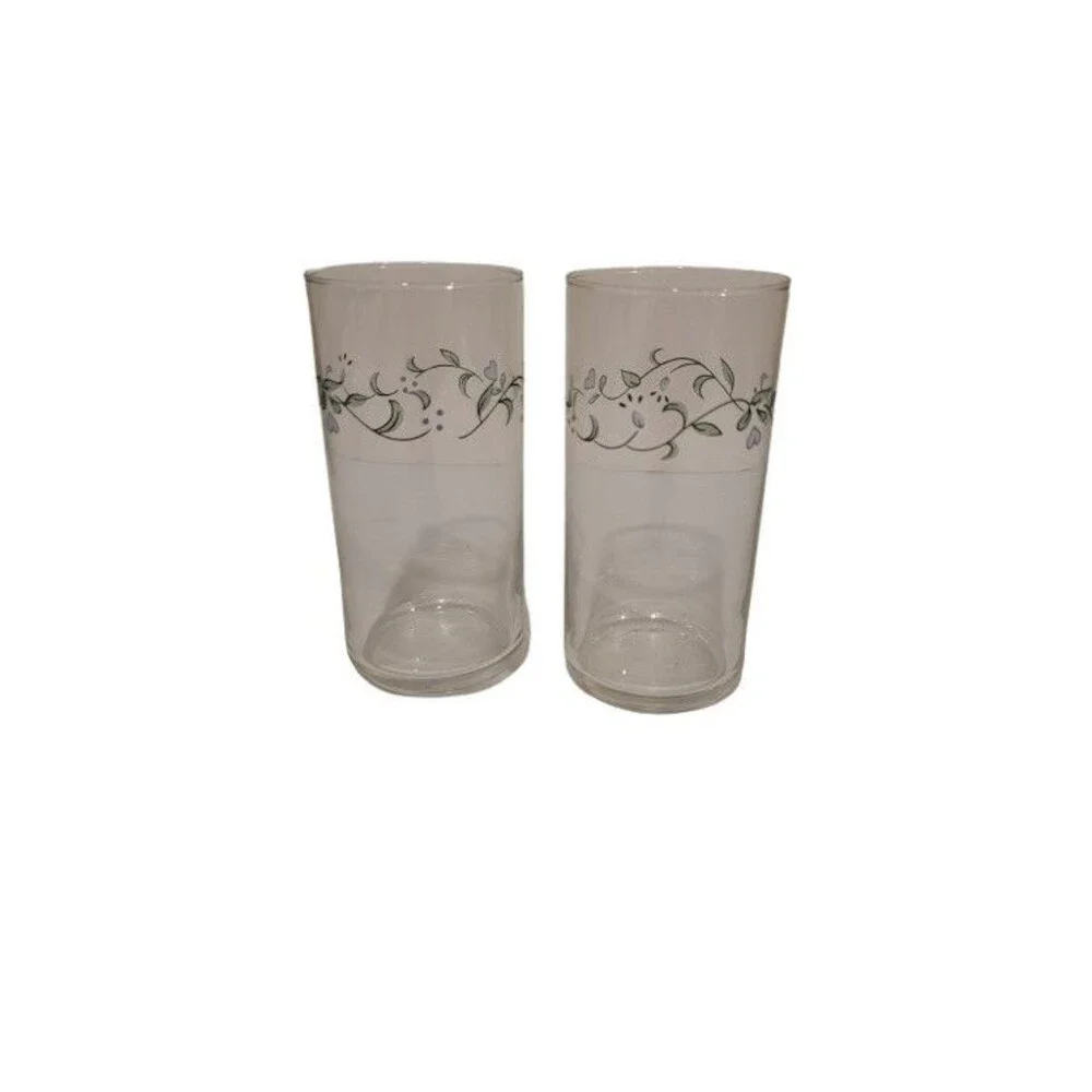Corelle Country Cottage 16‑oz Glasses – Hearts & Vines – Set of 2 Tumblers